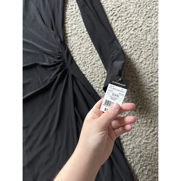 Norma Kamali Womens SMALL Long Sleeve Modern Side Drape Dress NWT - Picture 2 of 4